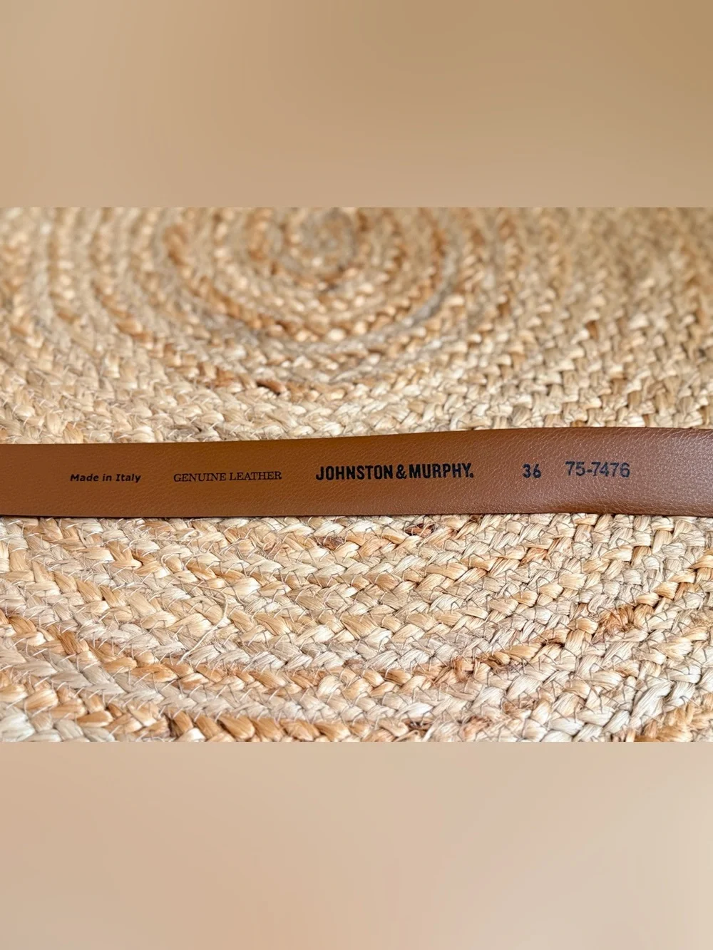 🌾 Johnston & Murphy Dark Brown Leather Belt with Silver Buckle
